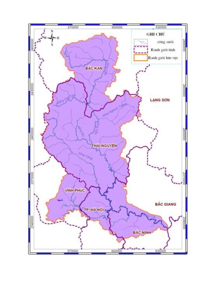 Bản đồ lưu vực sông Cầu